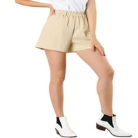 Jedinstvene ponude ženskog visokog struka ruffle reznut retro teretni kratke hlače s džepovima
