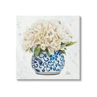 Stupell Industries okrugli bijeli cvjetni cvjetovi ukrašeni uzorak vaze za slikanje galerija omotana platna za tisak