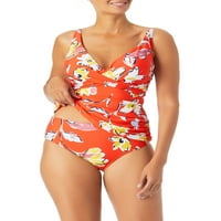 Catalina Women's Plus Wildflower Twist prednji kupaći kostim Tankini Top
