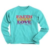 Blažena djevojka Ženska majica s dugim rukavima - Faith Hope Love Retro - Scuba - xx -velika