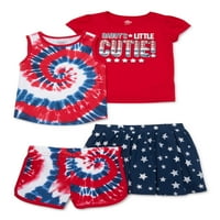 Americana Baby Girls & Toddler Girls Cutie TEE i kratke hlače, Outfit Set