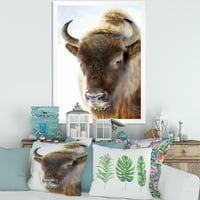 DesignArt 'Close Up of Wild Bison' Farmhouse uokvireni umjetnički tisak