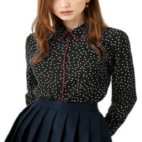 Jedinstvene ponude ženske polke točkice dugim rukavima Down Down Contrast Color Košulja