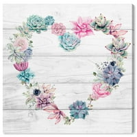 Wynwood Studio cvjetni i botanički zidni umjetnički platno ispisuje 'sočna ljubav' cvjetni cvjetnici - ružičasta,