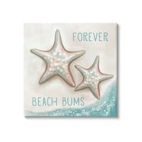 Stupell Forever Beach Bums Starfish Duo Galerija za slikanje pejzaža zamotano platno print zidna umjetnost
