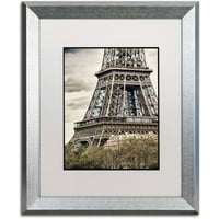 Zaštitni znak mumbo pogled na Eiffelov toranj platno Philipa hugonnara, mat bijela, Srebrni okvir
