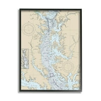 Karta obale rijeke Potomac u zaljevu Chesapeake od 20 Bež i plave, dizajnirala Daphne Polselli