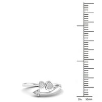 10K bijeli zlatni prsten sa strelicama od srca s dijamantom od 20K