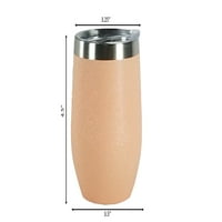 vakuumska čaša za vino s dvostrukom stijenkom od nehrđajućeg čelika od 1 oz s poklopcem, ružičasto zlato