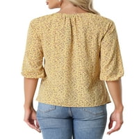 Jedinstveni prijedlozi Ženska bluza s cvjetnim printom s Raglan rukavom i leptir mašnom na vratu