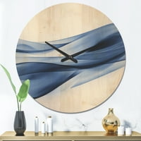 DesignArt 'blistavo fraktalno svijetloplavo' moderni drveni zidni sat