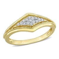 Miabella Ženska karat T.W. Dijamantni 10KT žuto zlato podijeljeni prsten od klastera
