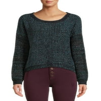 Vrijeme i TRU ženski džemper s kablovskim pletenim leđima