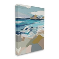 Stupell Industries Rolling Beach Waves Sažetak obalne grafičke umjetničke galerije omotana platna za tisak zidne