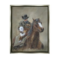 Stupell Ranch kauboj zapadne konje životinje i insekti slikaju sivi plutasti uokvireni umjetnički print zidni umjetnost