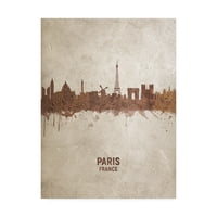 Zaštitni znak Pariz, Francuska, zahrđali Horizont, platno Michaela tompsetta