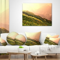 Jedinstveni cvjetni planinski livada - pejzažni tiskani jastuk za bacanje - 12x20