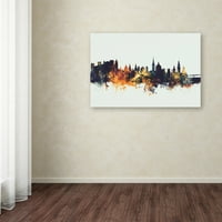 Zaštitni znak likovne umjetnosti CityScape Canvas Art 'Salzburg Austria Skyline V' Michael Tompsett