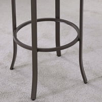 Prvo i Co. tamno smeđi liam okretni bar stolica, tradicionalna, oslikana, okrugla, metalna, u