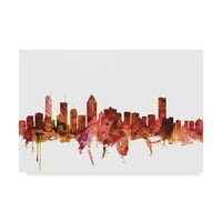 Zaštitni znak likovna umjetnost 'Montreal Canada Skyline Red' platno umjetnost Michaela Tompsetta