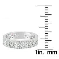 Kolekcija sterling srebrni kubični cirkonija bijela tri reda slaganja prstena