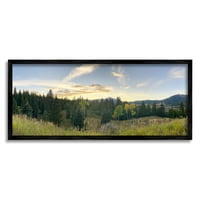Stupell Panoramska montana priroda Pejzažni krajolik fotografija crna uokvirena umjetnička print zidna umjetnost