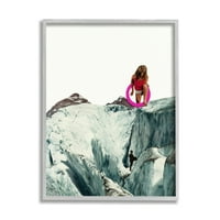 Stupell Industries Nadrealna ledena planinska osoba Abstraktna fotografska kolaža uokvirena zidna umjetnost, 30,