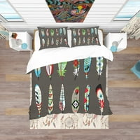 DesignArt 'perje obojena šarenim etničkim uzorkom' Southwestern pokrivač za pokriće