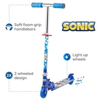 Sonic Kick skuter s laganim kotačima, plavim skuterom za djecu u dobi od 5 godina