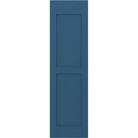 Ekena Millwork 18 W 57 h Americraft Dvije jednake ravne ploče vanjske prave drvne rolete, boravište plavo