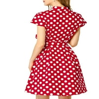 Jedinstvene ponude ženske polka dot vintage retro kapice A-line haljina