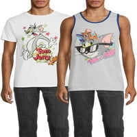 Tom i Jerry Men's & Big Men's Grafički tenk i majica, 2-pack