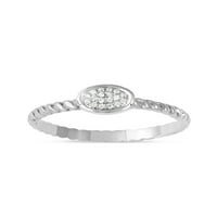 Imperial 1 20CT TDW Diamond s sterling srebrni ovalni oblik klastera obećanje prsten