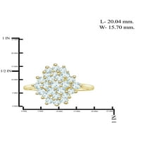 Jewelersclub akvamarinski prsten nakit za rođeni kamen - 1. karat aquamarine 14K zlatni nakit od srebrnog prstena