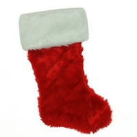 20 crvena i bijela tradicionalna božićna čarapa s manšetama od dodatnog pliša
