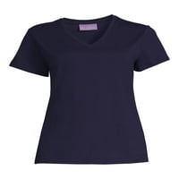 RealSize ženska majica s V-izrezom s kratkim rukavima, veličine xs-3xl