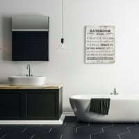 Stupell Industries Pravila kupaonice Smiješna riječ drvena teksturirana dizajnerska platna zidna umjetnost Daphne