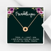 Ogrlica kompasa Anavia Coorker s karticom, ogrlica za prijateljstvo od nehrđajućeg čelika, poklon prijateljstva,