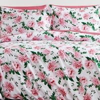 Betsey Johnson Blooming Roses Pink King Duvet Cover Set