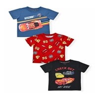 Disney Pixar Cars Baby and Toddler Boy Grafičke majice, 3-pack, veličine 12m-5T