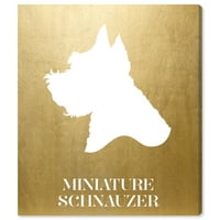 Wynwood Studio životinje zidne umjetničke platnene otiske 'minijaturni šnauzer invertirani' psi i štenad - zlato,