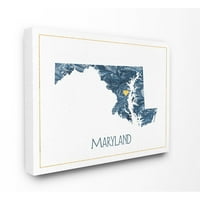 Studell Home Decor Maryland Minimalno plavo mramorni papir Silhouette platno zidna umjetnost
