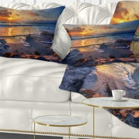 Dizajnirati prekrasna morska obala sa žutim suncem - jastuk za bacanje morske obale - 12x20