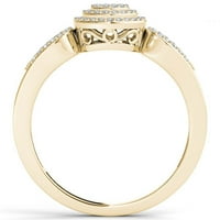 1 5CT TDW Diamond 10K žuti zlato Halo Engagemet prsten