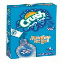 Crush Singls za pakete u prahu, mješavina vodnog pića, Berry Punch, bez ugljikača, štapići bez šećera - Originalni