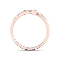 1 20CT TDW Diamond 10K ružičasto zlato zaobilazno srce modni prsten