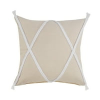 O Bay 20 20 Ručno tkanina bijela bijela geometrijska organski pamučni jastuk poklopac