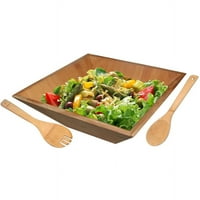 Kućna zdjela za salatu sa priborom za posluživanje, bambus