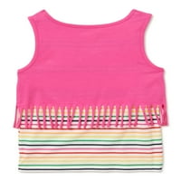 Djeca od Garimals djevojčica Summer Fringe Top s besplatnom donjim košuljama, 2-komad, veličine 4-10