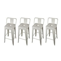 Dizajnerska grupa visina metalne stolice s nižim stražnjim dijelom set od 4, nevoljena bijela